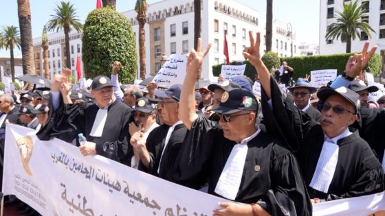 إحتجاج المحامون و المحاميات ضد قانون المسطرة المدنية