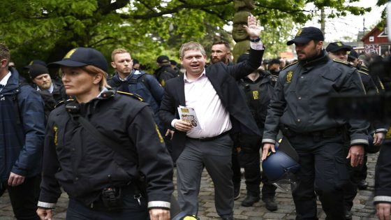 Partistifter Rasmus Paludan fra Stram Kurs demonstrerer på Christiania i København, torsdag den 9. maj 2019.