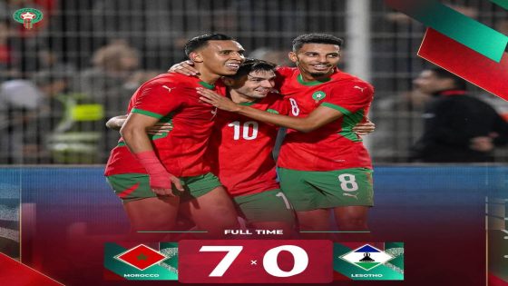 المنتخب المغربي يدك شباك ليسوتو بسباعية ويحقق العلامة الكاملة بتصفيات أمم أفريقيا